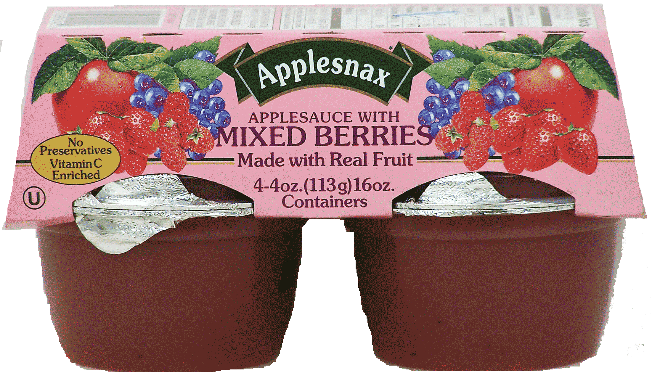 Applesnax&nbsp;&nbsp;applesauce with mixed berries, made with real fruit Full-Size Picture